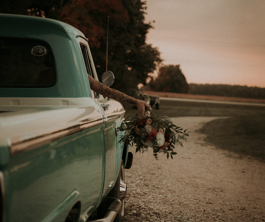 Film-inspired wedding photo edited with Lightroom Film preset, showcasing warm tones and a nostalgic, vintage look